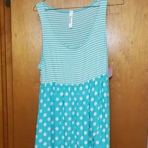 Emerald Mint and White Striped Top